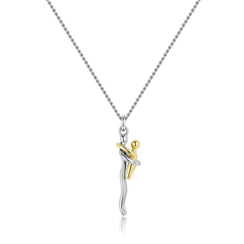 Two Tones Hug Necklace Detachable Mother And Child Pendant DIY Love Jewelry For Family And Special Occasions Gift