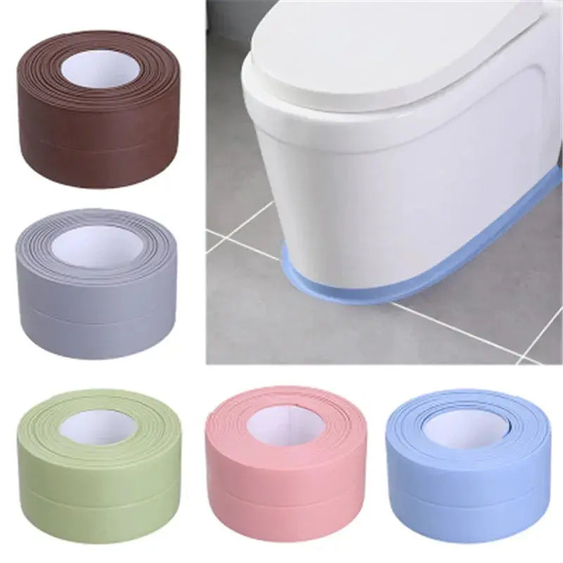 Bathroom Waterproof Sealing Tape PVC Adhesive Sealing Strips Wall Stickers Sink Edge Tape Kitchen Bathroom Accessories