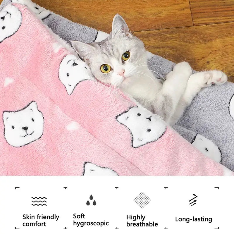 Thick Cat Mat With Breathable Flannel Soft Sleeping Pad For Small Dogs And Cats Winter Warm Cozy Cushion Blanket