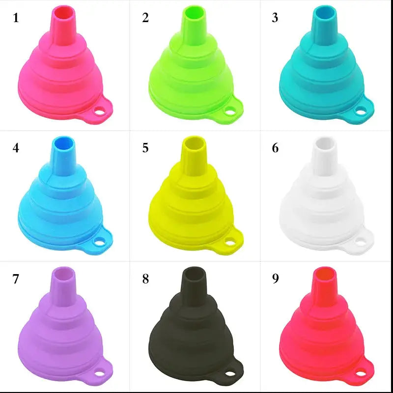 Mini Foldable Silicone Funnel Collapsible Portable Fuel Hopper Oil Beer Kitchen Accessories