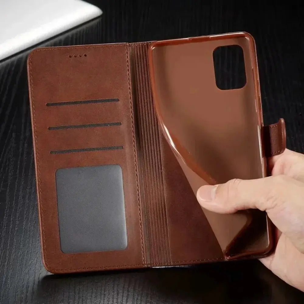 LuxWallet Leather Wallet Case For IPhone All Models With Card Slot Flip Cover And TPU Inner Protection