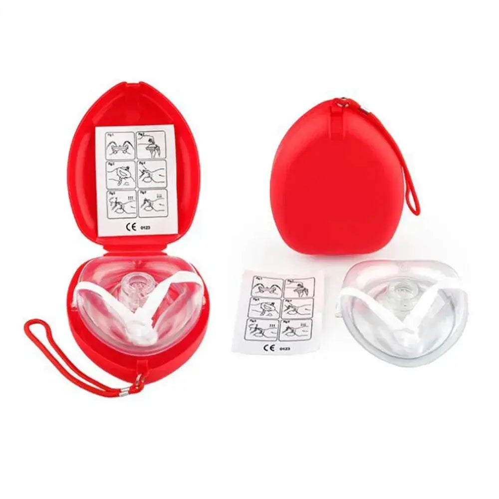 Simples Market CPR mask kit in red case with two clear face shields and one-way valves