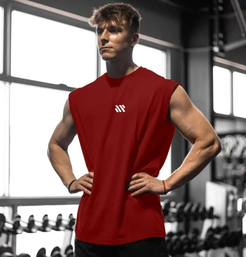 Men's Sleeveless Sports Shirt Quick Dry Breathable Vest for Gym Running and Training Loose Fit Summer Wear