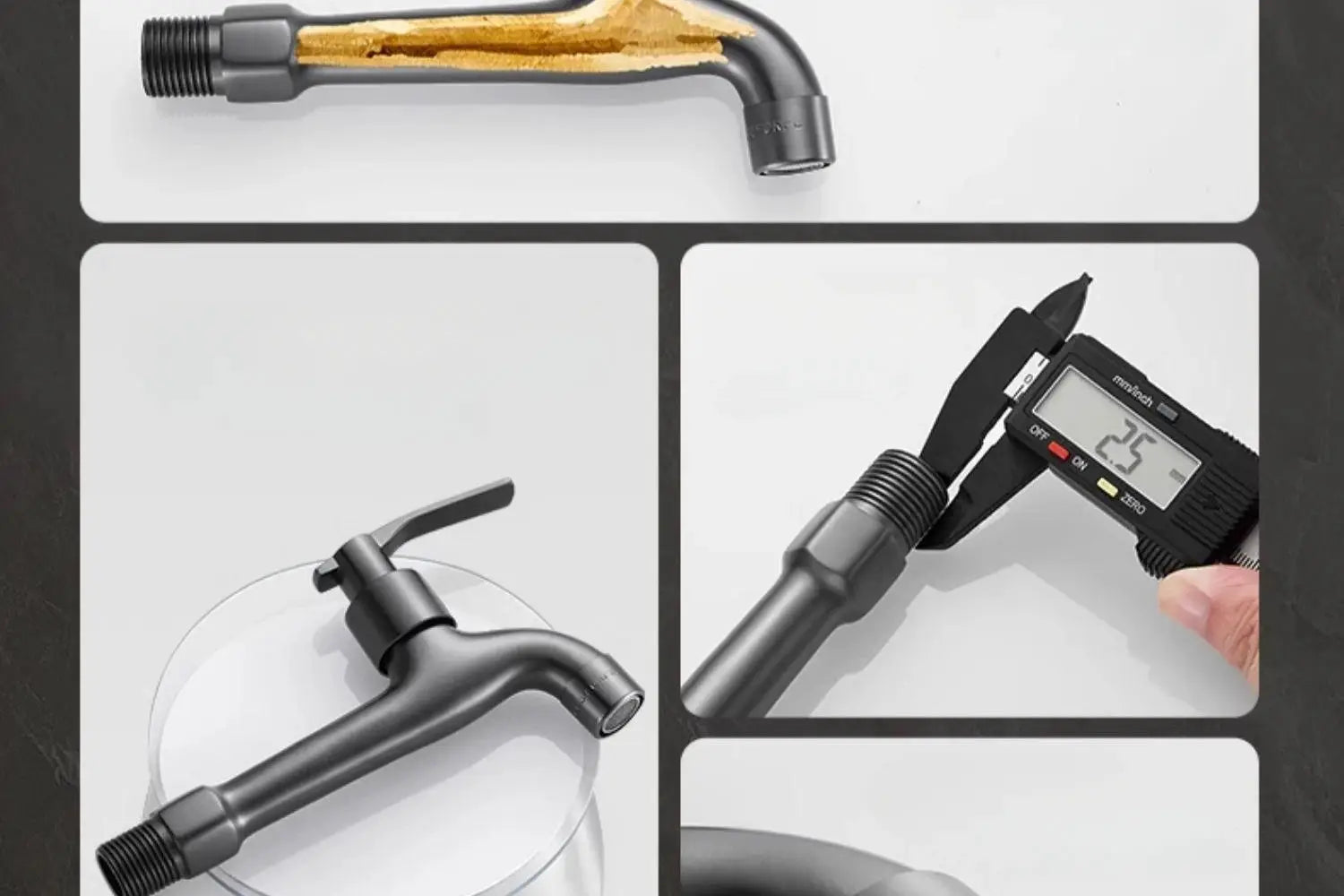 Washing machine faucet copper, wall-mounted, quick-open design by Simples Market