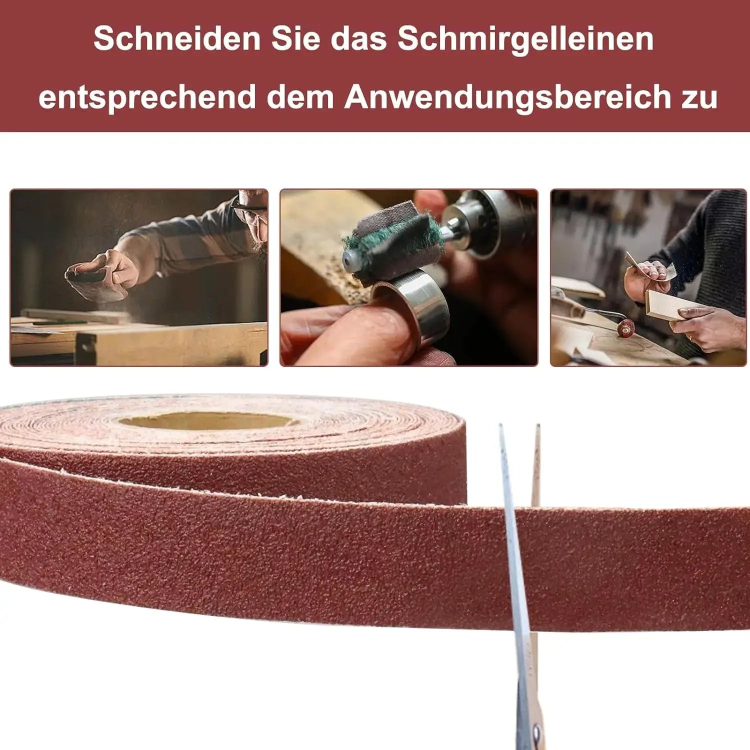 1 Inch Emery Cloth Roll Continuous Sandpaper For Wood Sanding Metal Polishing Car Detailing 2m And 5m