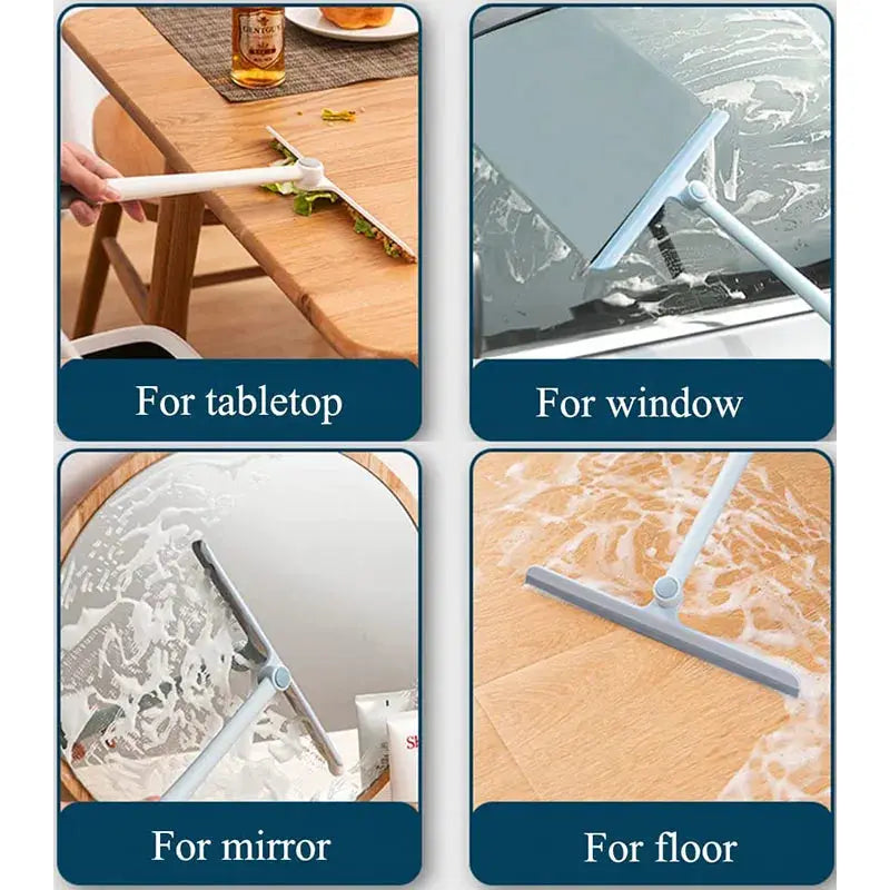 360 degree rotatable shower squeegee with silicone holder; Simples Market 4-in-1 for tabletop, window, mirror, floor