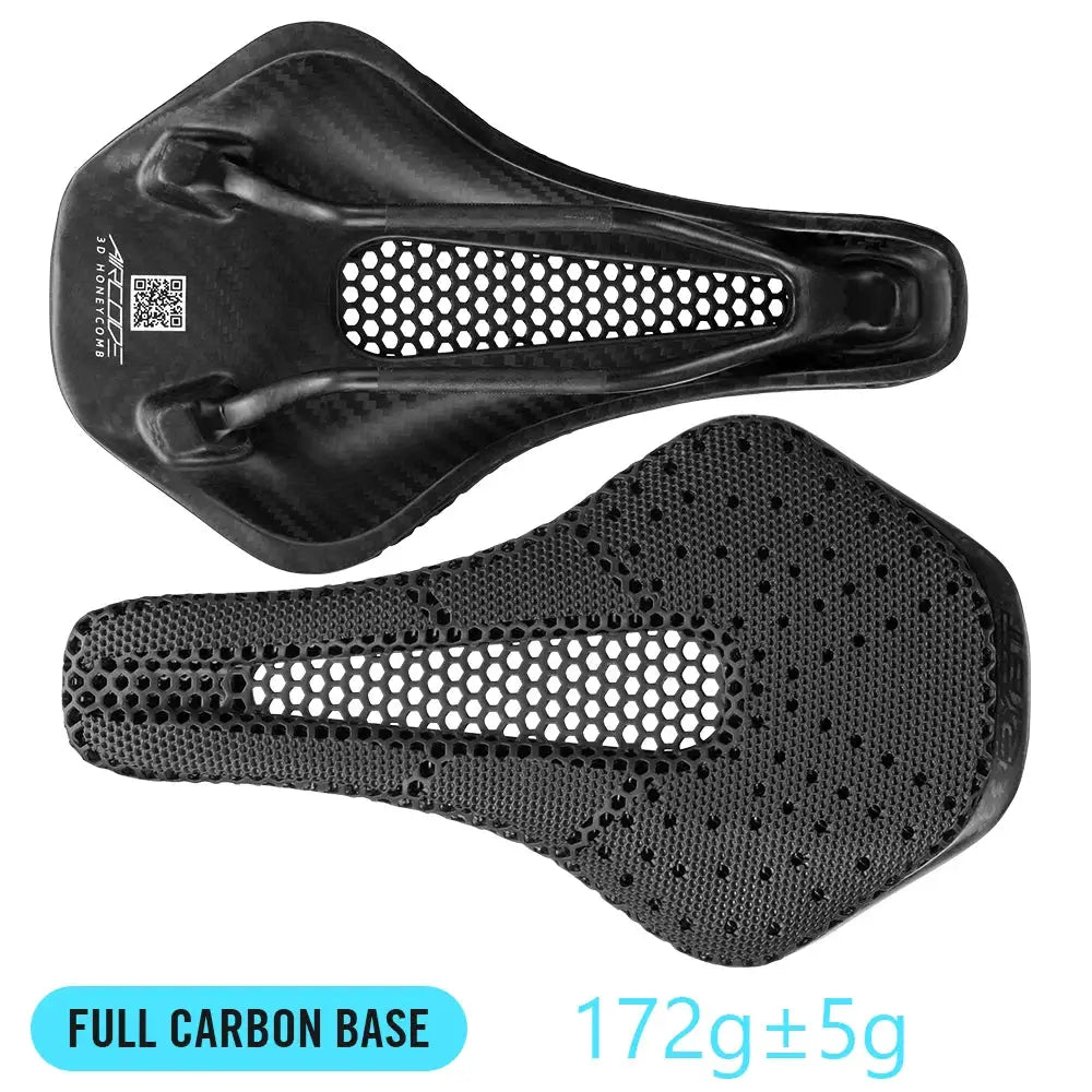 RYET 3D Printed Bike Saddle Ultralight Carbon Fiber Shell With Breathable Honeycomb Structure For MTB Gravel Cycling