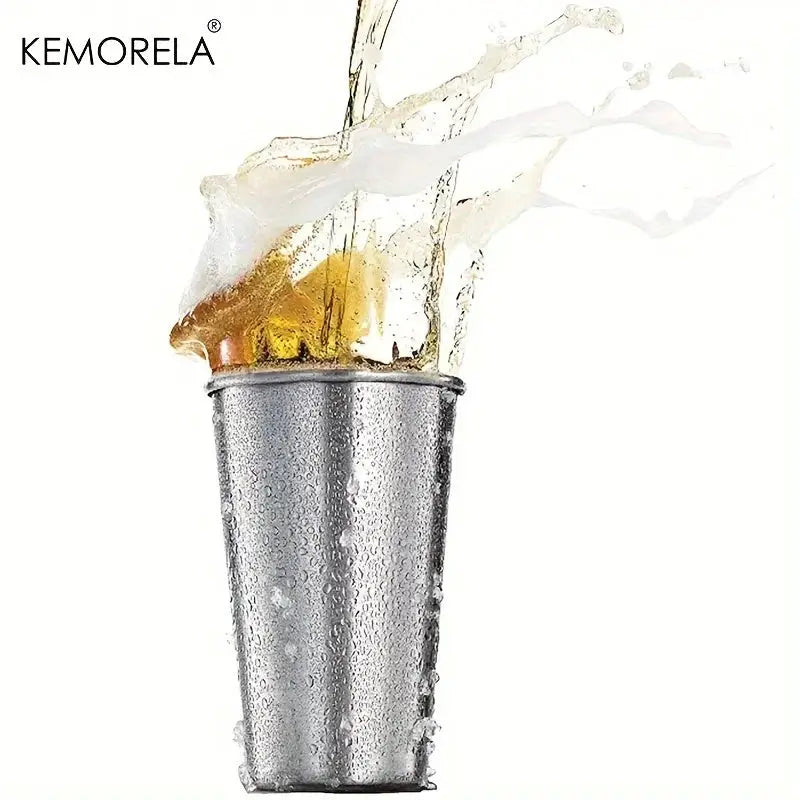Kemorela 4 Piece Stainless Steel Cup Set With 300ml 400ml And 500ml Tumblers Stackable Camping Drinking Glasses