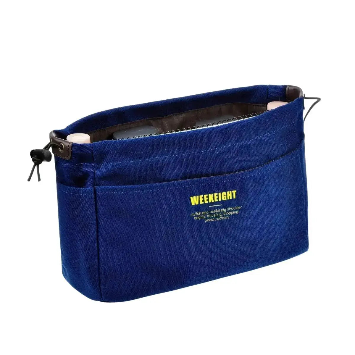 VoyageCraft Canvas Drawstring Storage Bag with Multiple Pockets Lightweight Portable Travel Organizer