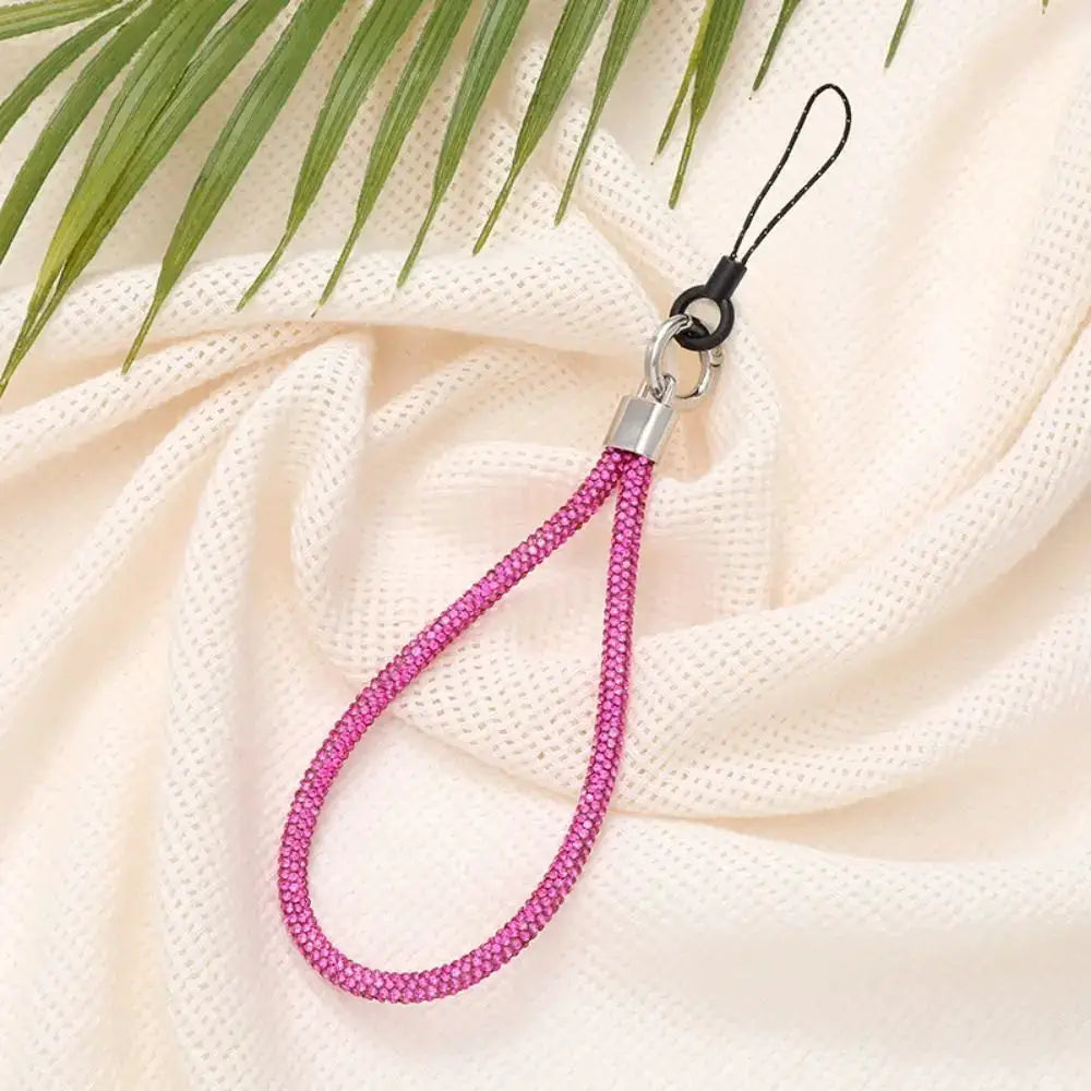 Glitter Rhinestone Phone Lanyard With Crystal Wrist Strap Keychain Anti Lost Rope For Phone Or Keys