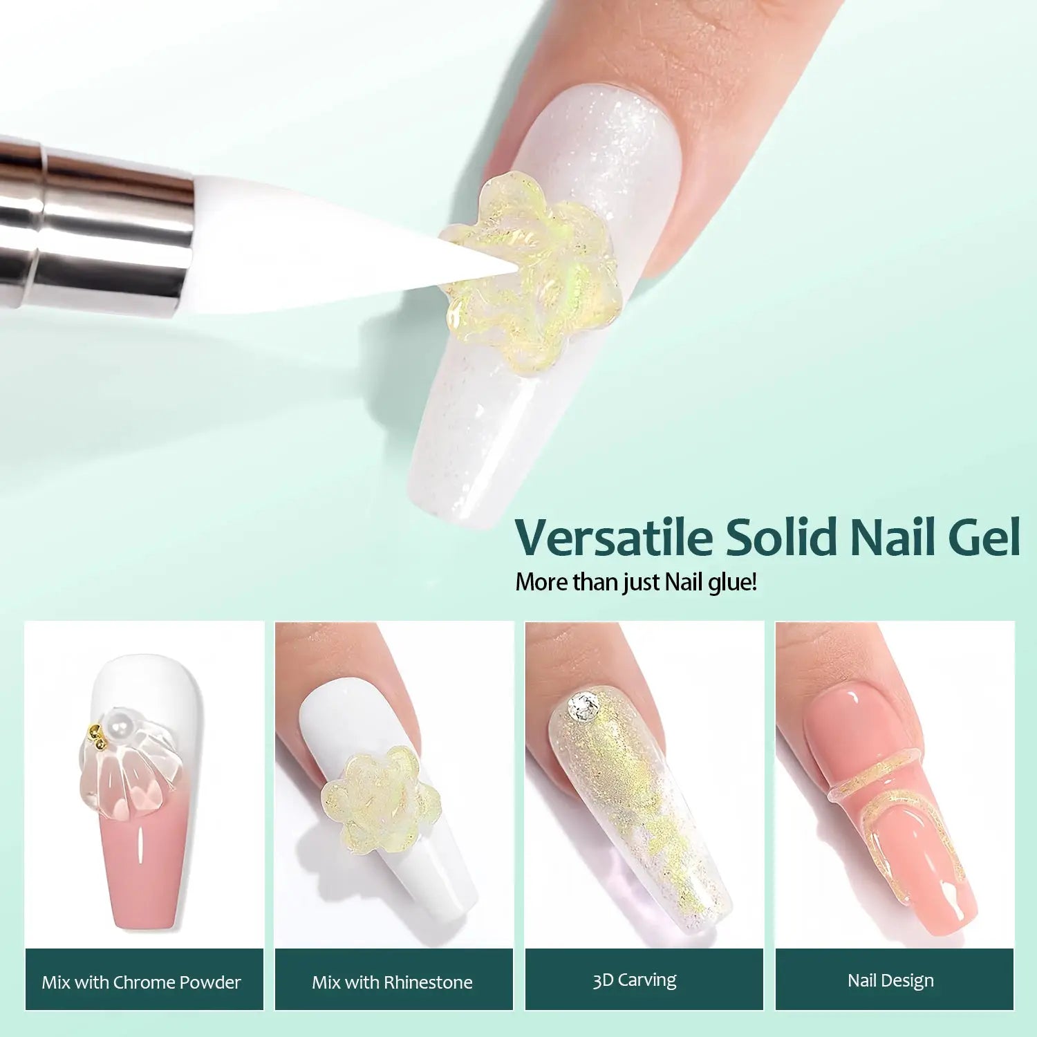 Nailpop Solid Nail Gel Glue For Press On Nails Strong Clear UV Gel Adhesive For Long Lasting Bond