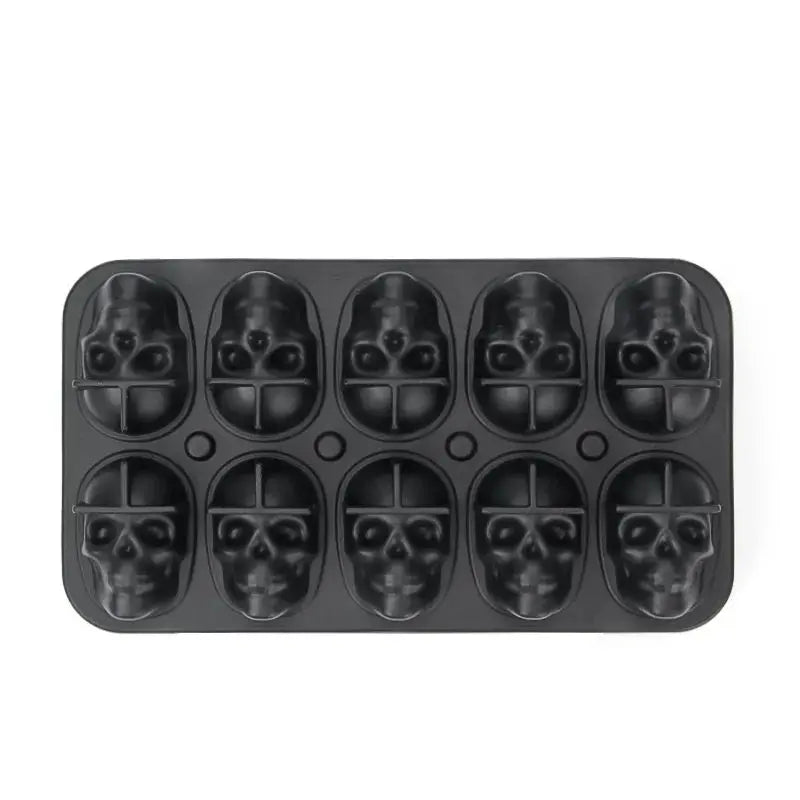 Skull Ice Ball Mold Silicone 3D Flexible Ice Cube Tray BPA Free For Freezer Horror Skull Head Cocktail Ice Ball Maker