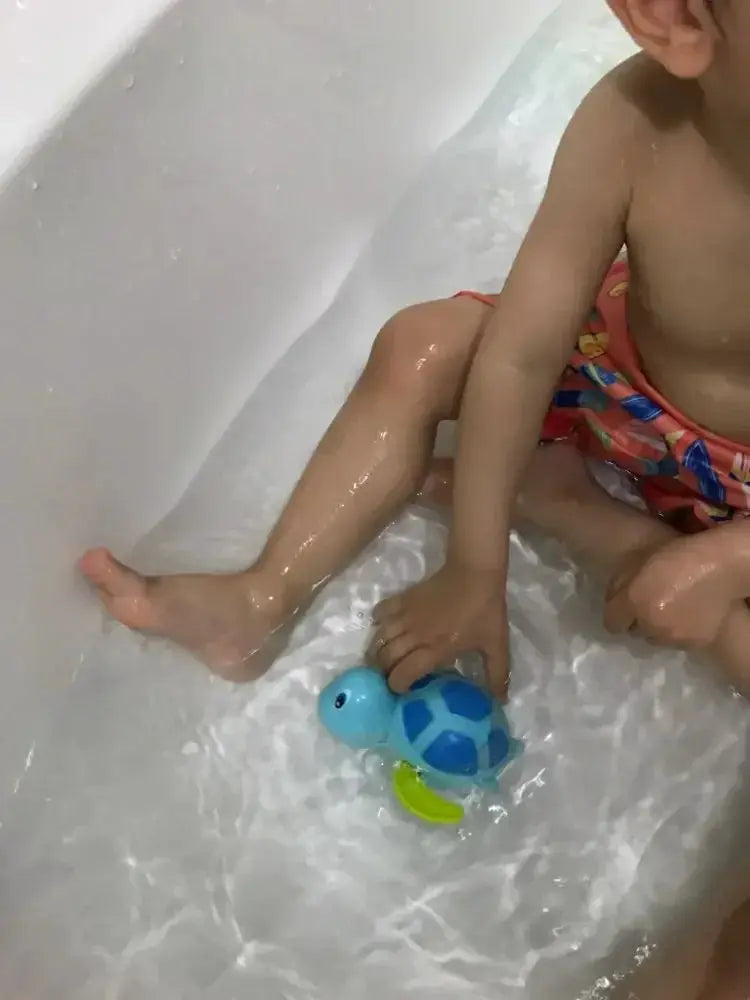 Cute Cartoon Tortoise Water Toy For Babies Clockwork Bathtub Turtle Wind Up Chain Beach Bath Toy