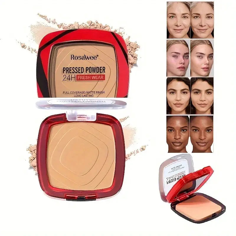 GlowGuard Matte Full Coverage Powder Foundation With Puff Oil Control 24 Hour Fresh Wear For All Skin Types