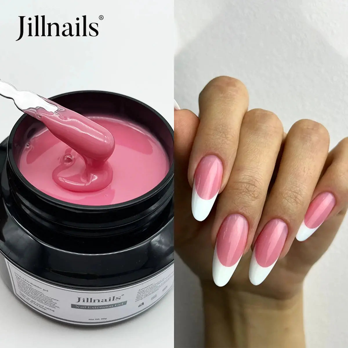 Jillnails 50g Self Leveling Medium Gel Milky Pink White Builder For Easy Shaping Without Running Into Cuticles