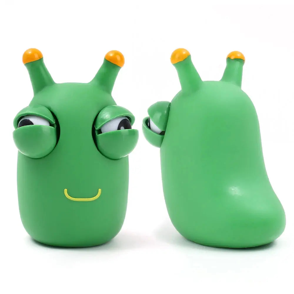 1 To 3 Piece Set Novelty Green Worm Squeeze Toys Eye Fidget For Sensory Stress Relief Kids And Adults Birthday Gifts