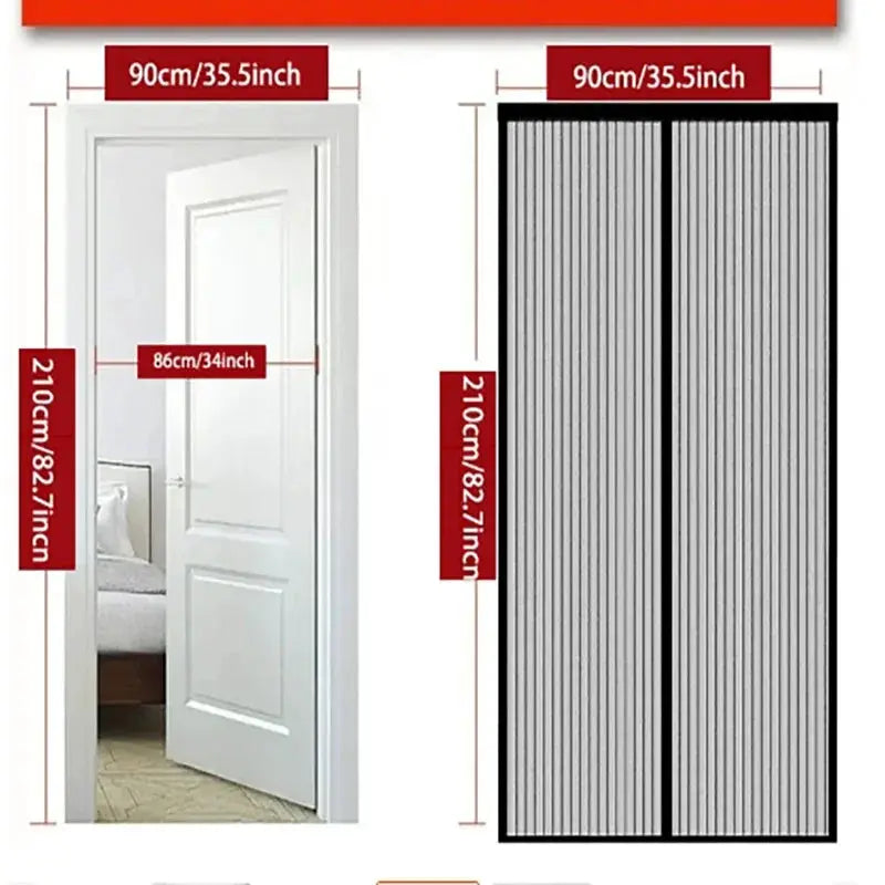 Window Mosquito Curtain Gauze Screen Magnetic Mesh Cover With Magnetic Fastener For Door And Home Ventilation