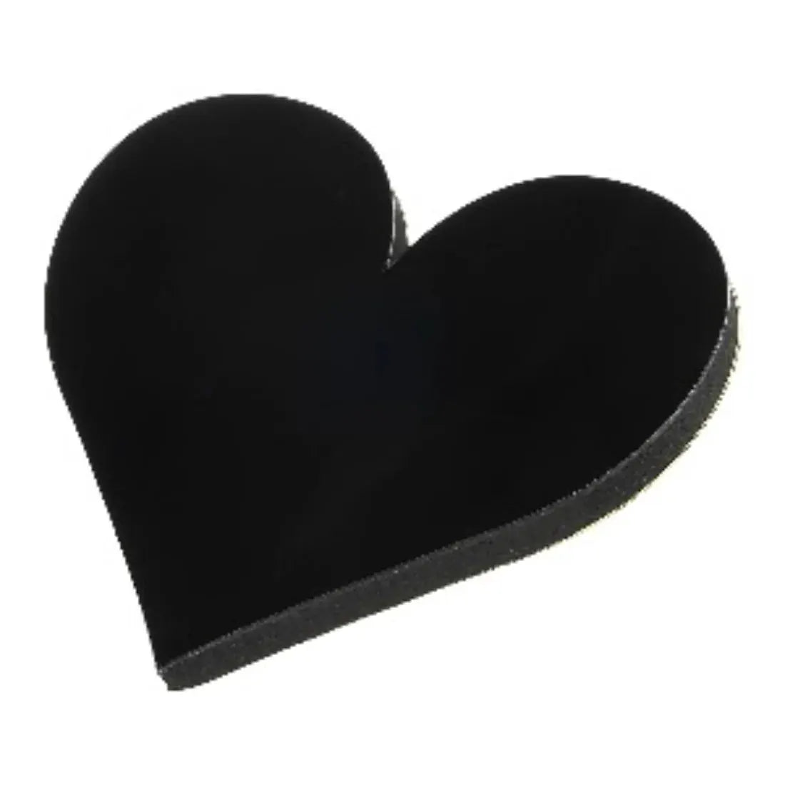 3D mirror acrylic black heart wall art sticker, 10cm, self-adhesive by Simples Market