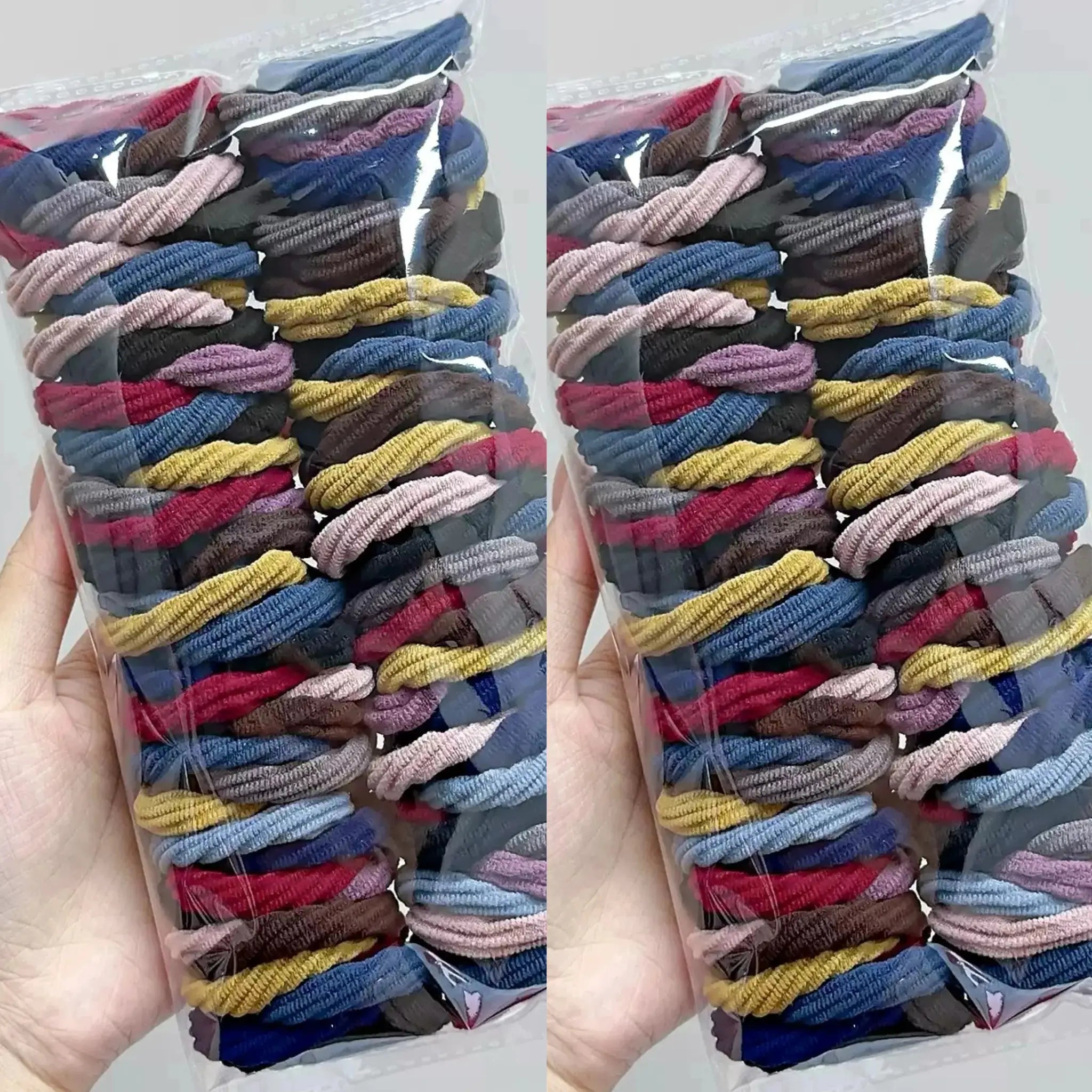 50 Mixed Color Girl Hair Ties Nylon Breathable Geometric Pattern Durable Secure Hold Hair Accessories For Everyday Wear