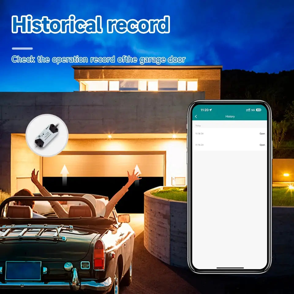 Simples Market Tuya white garage door controller, WiFi smart hub for Alexa/Google Assistant app remote control