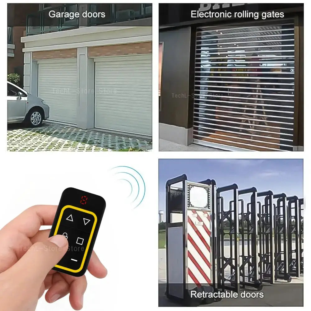 Garage door remote duplicator by Simples Market; compact black handheld remote supports 300–915MHz (433/868MHz)