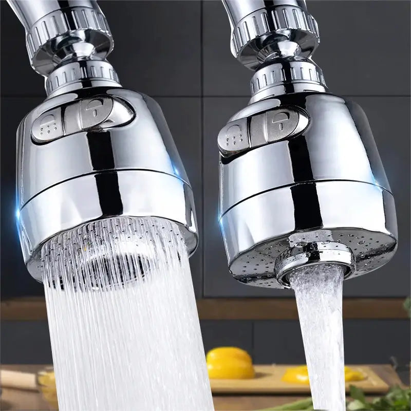Simples Market chrome faucet adapters, 2-pack, with 360° rotation and spray nozzle