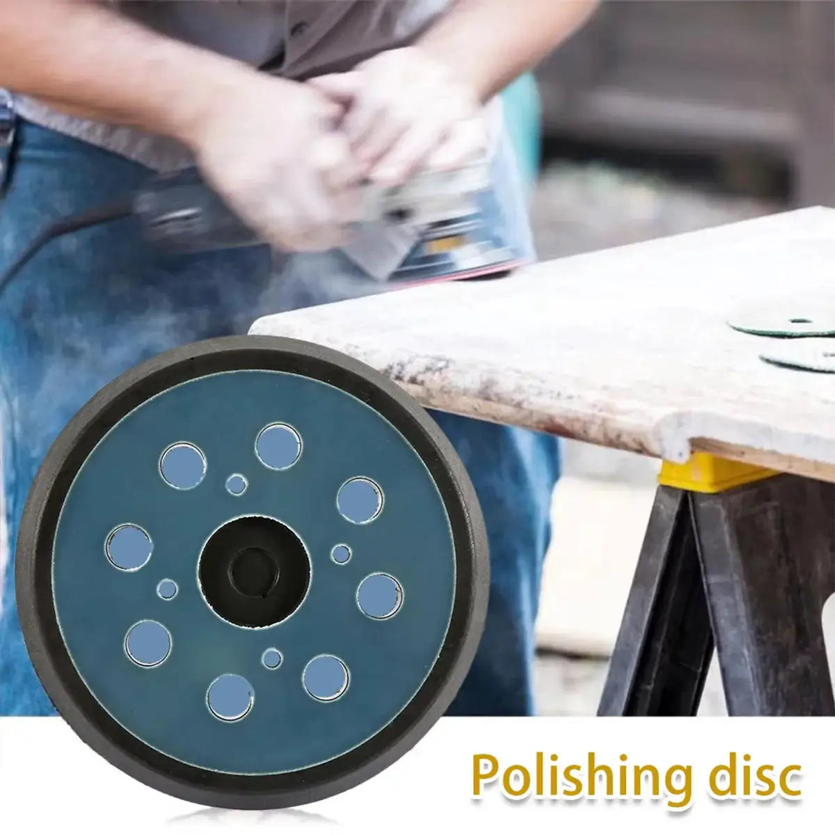 125mm 5 Inch Sanding Pad With Eight Holes Hook Loop Backing For Electric Orbital Sander Polishing