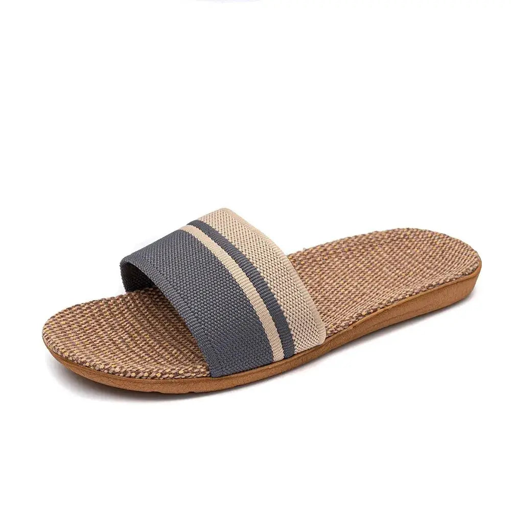 Summer Women Slippers Anti Slip Indoor Linen Lightweight Home Shoes Soft Hemp Upper EVA Outsole