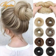 Wigsin synthetic messy bun hair extension updo with elastic chignon; blonde shades, 8 color options