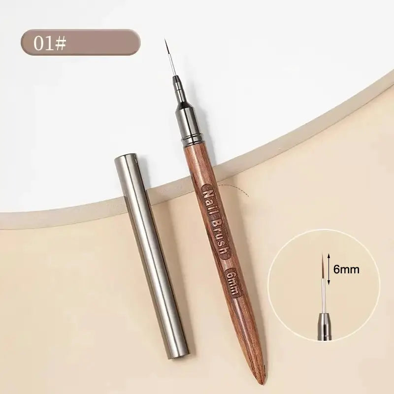 ProNail Craft Wood Handle UV Gel Nail Art Liner Brush for Precision Lines Stripes Flowers and Details