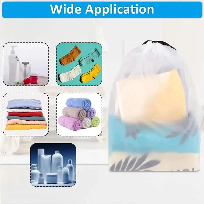 ClearView Waterproof Transparent Drawstring Storage Bags For Shoes And Sundries Pack Five To Ten
