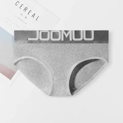 Women's cotton briefs, grey with JOOMOO waistband logo, breathable underwear