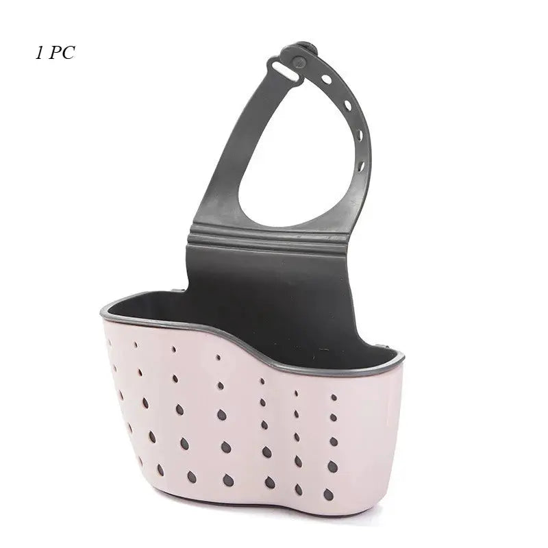 Kitchen Sink Hanging Draining Basket Adjustable Rubber Bag Soap Sponge Caddy Faucet Holder For Bathroom