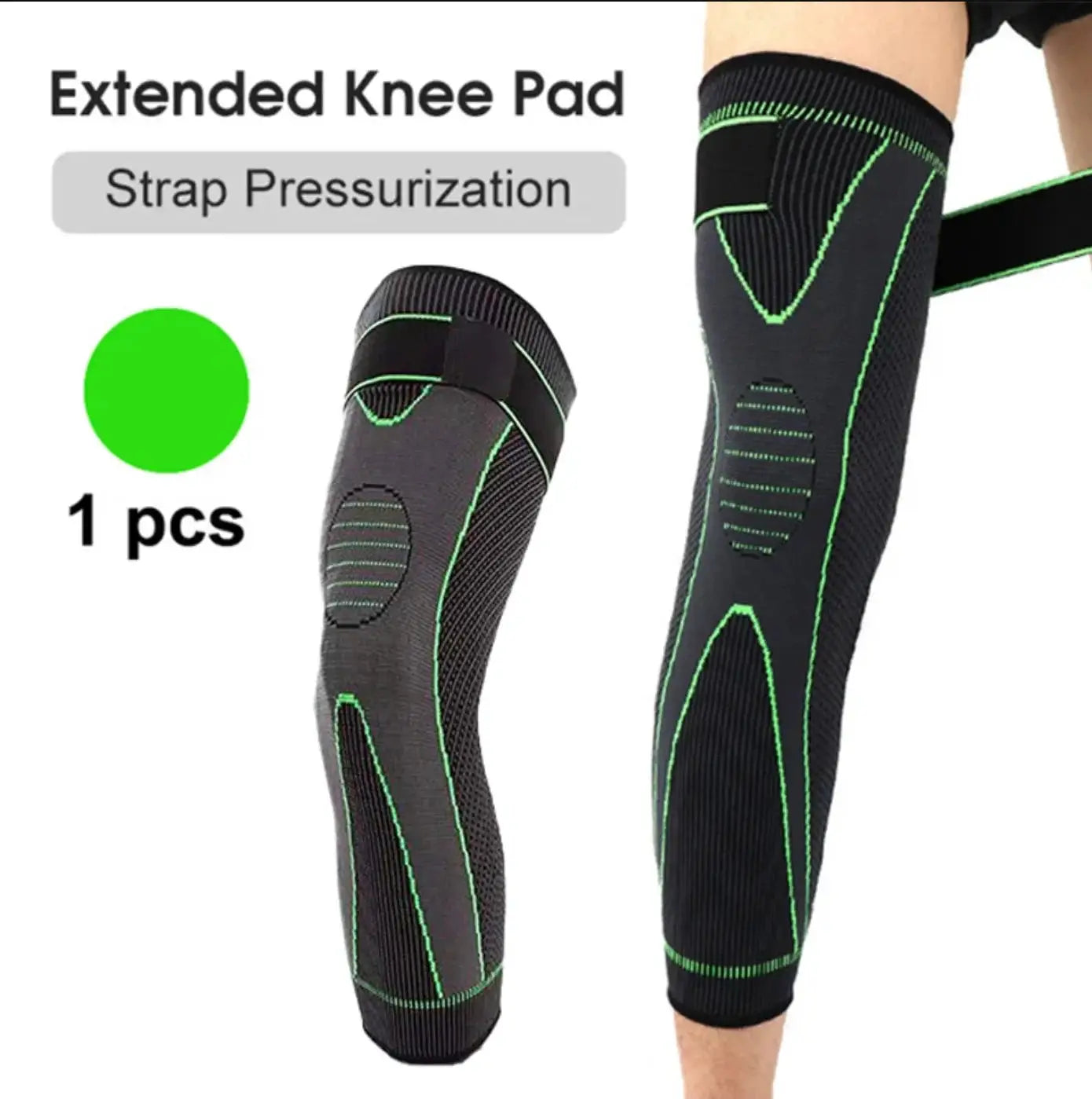 Non Slip Knee Pads With Elastic Long Leg Sleeve Bandage Pressurized Support For Running Sports Warm Leg Protection