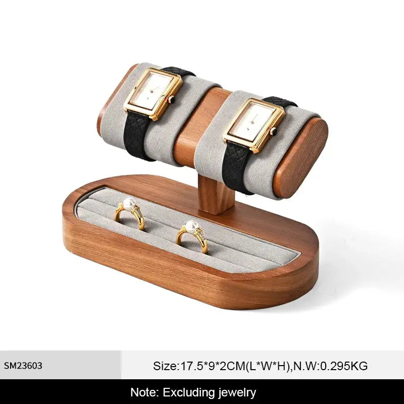 WoodTen Solid Wood Watches Display Stand Elegant Jewelry Organizer For Watches Necklaces Bracelets Bangles