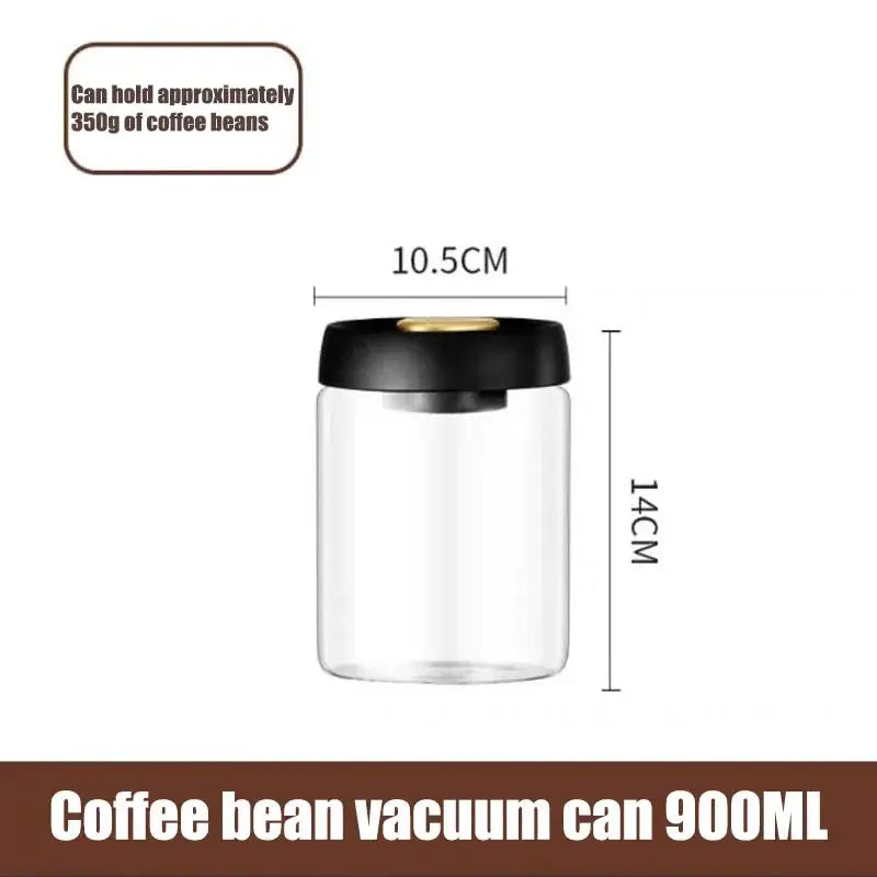 Vacuum Sealed Glass Storage Jar for Coffee Beans Tea Spices Rice and Nuts Moisture Proof Kitchen Storage