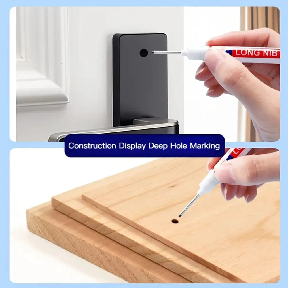 Ten Piece Set Multi Purpose Long Nib Marker Pens For 20mm Deep Hole Metal Perforating Waterproof Woodworking Decor Tool