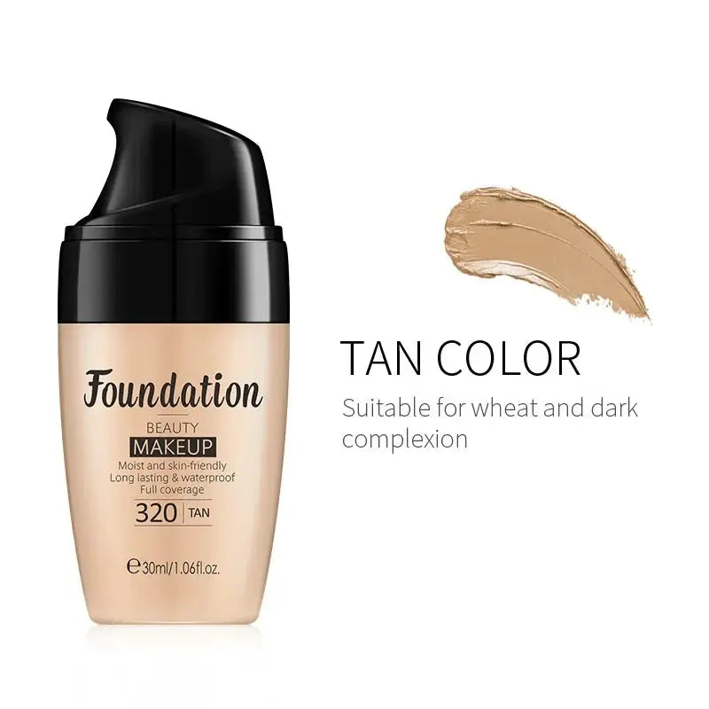Laikou Liquid Foundation Multiple Shades Hydrating Natural Finish Creamy Full Coverage Makeup Base Longwear 30ml