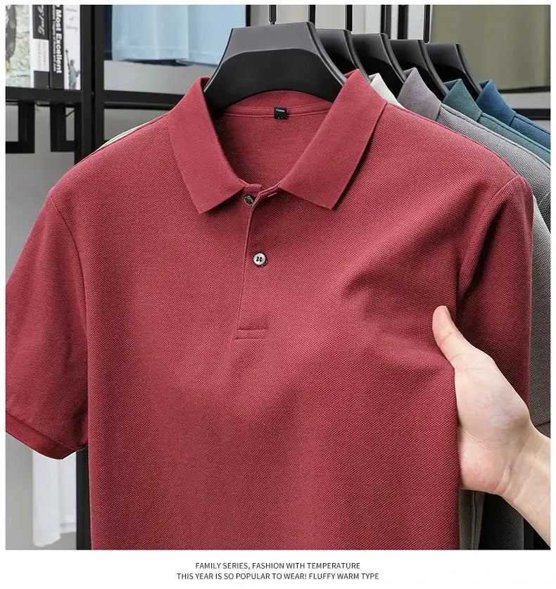Men's polo shirt, burgundy, 100% cotton, Simples Market, breathable golf/casual polo