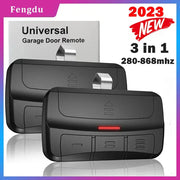 Universal garage door remote, 3-in-1 multifrequency 280-868MHz, Simples Market, black 2-pack with clip