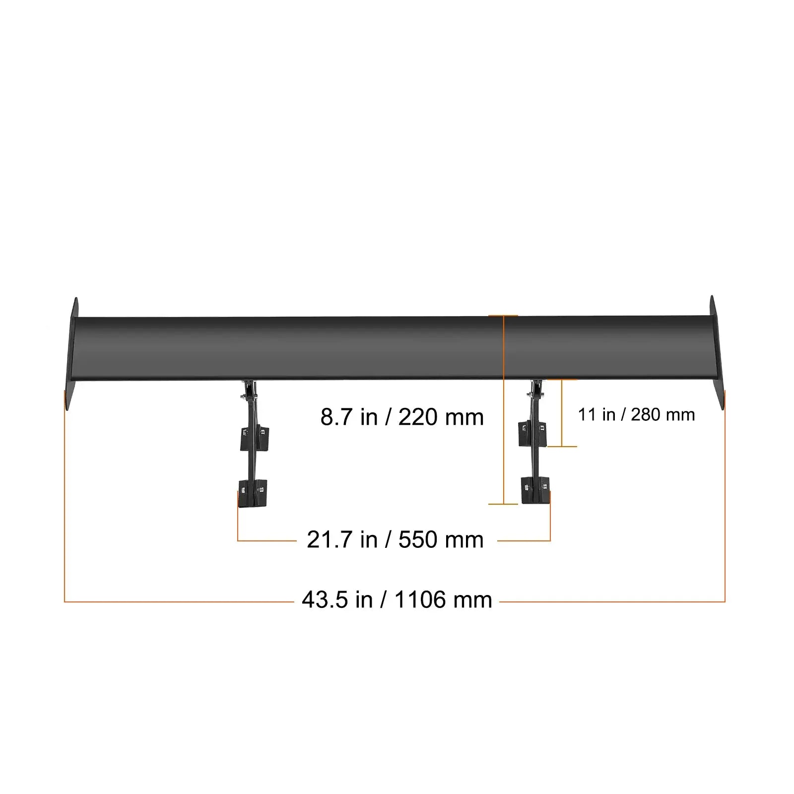 Simples Market SucceBuy GT Wing universal double-deck car spoiler, black racing rear wing with mounting hardware