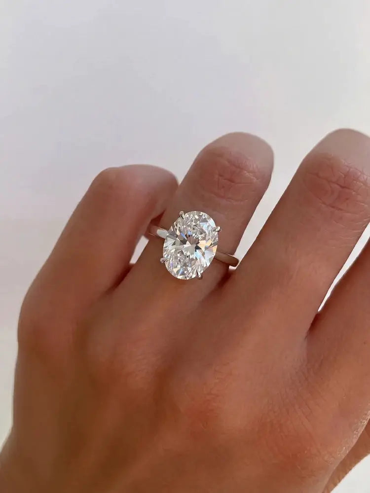 925 Sterling Silver Oval Zircon Ring For Women Engagement Wedding Fine Jewelry High Quality