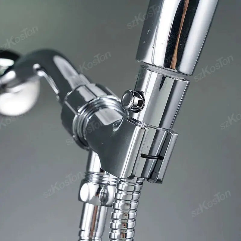 Shower head flow stop valve with one-button control, Simples Market chrome bathroom accessory
