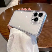 Soft silicone transparent phone case for iPhone with shockproof edges by Simples Market