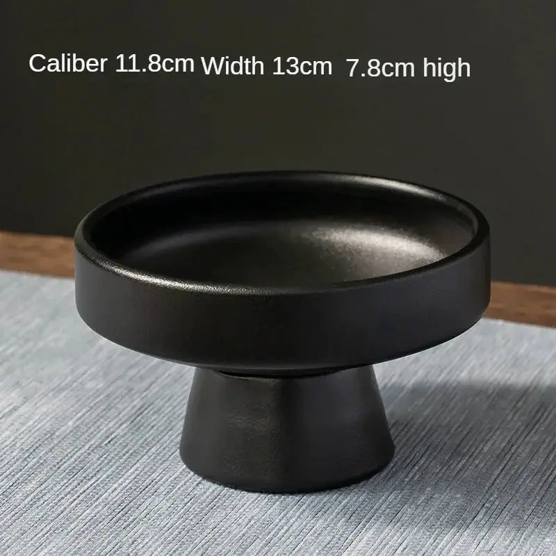 Chinese Style High Footed Ceramic Fruit Tray For Living Room Decor