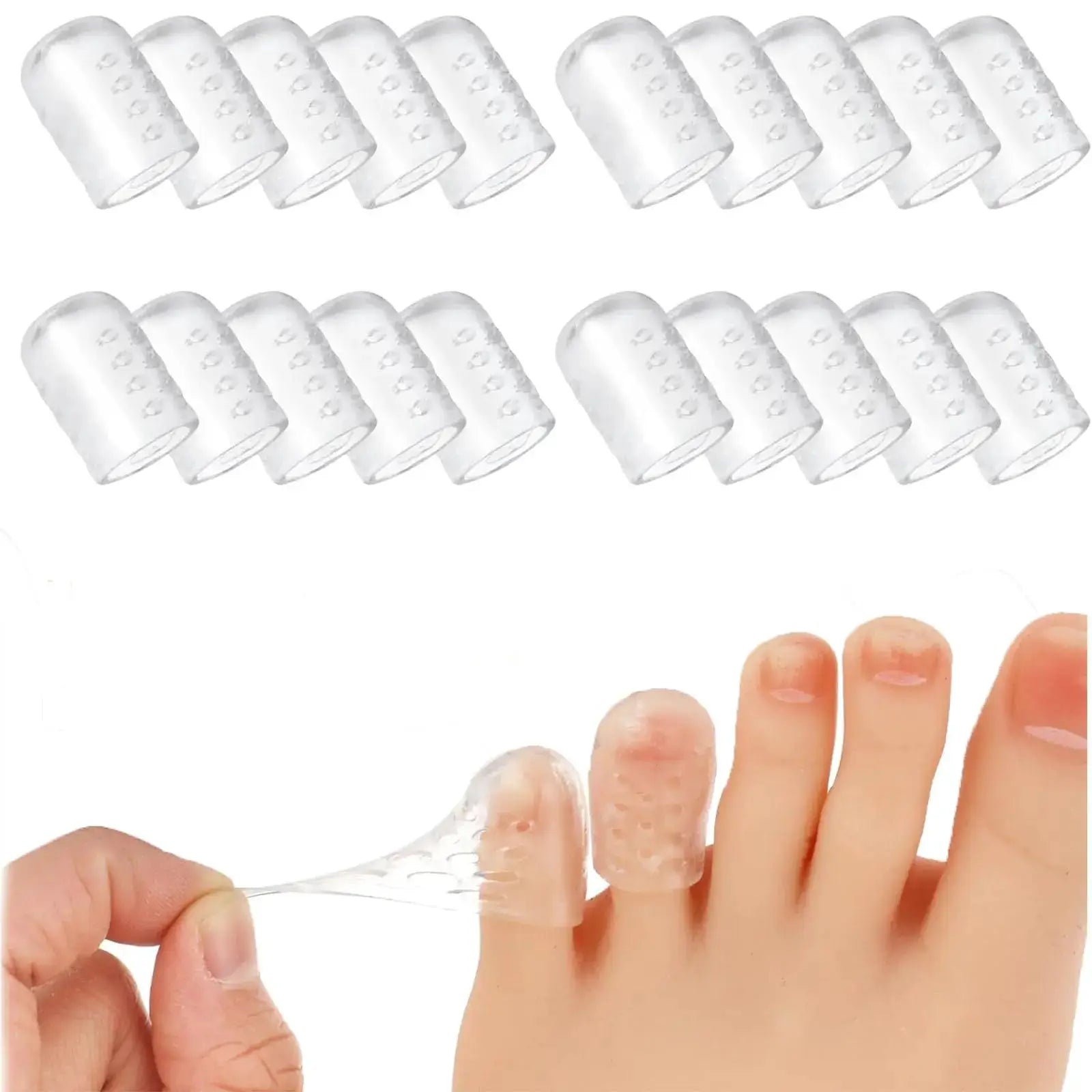 20 Pcs Silicone Gel Toe Protectors Cushions For Corns Calluses Blisters Pain Relief Soft Toe Sleeves