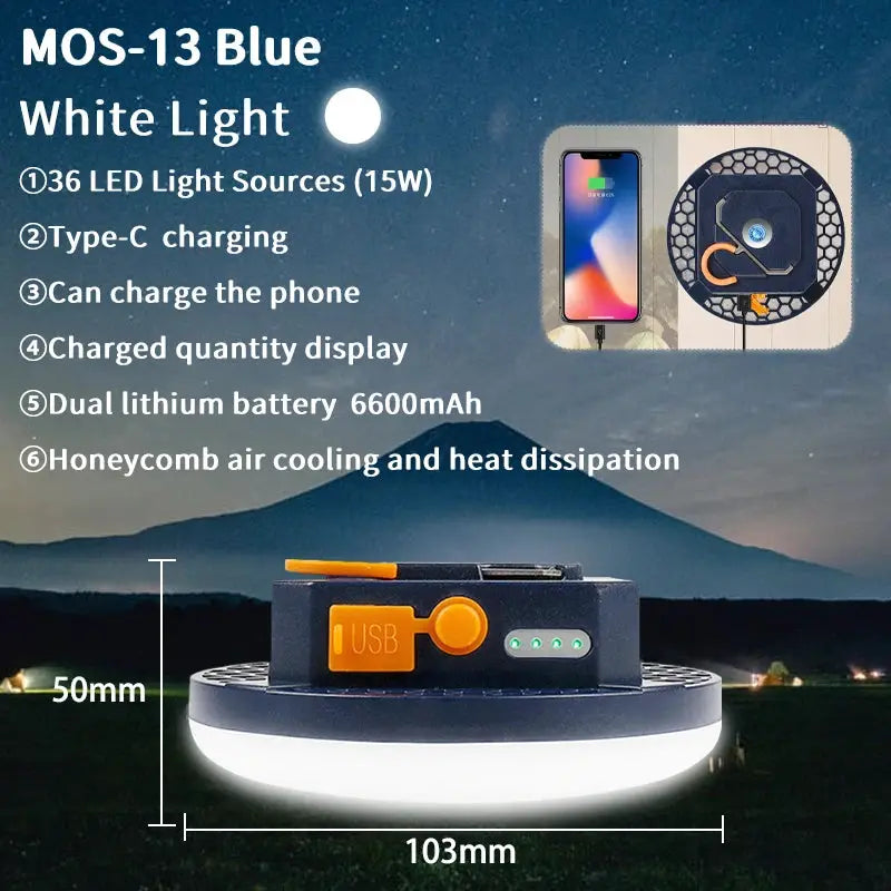 Moslighting 9900mAh Rechargeable Camping Lantern With Magnetic Base Portable Led Light For Outdoor Camping