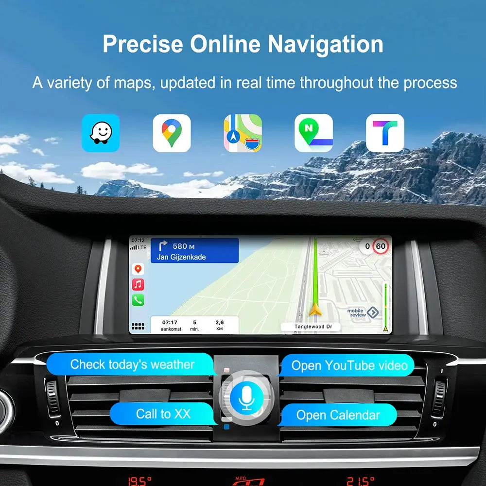 Wireless CarPlay Android Auto for BMW NBT CIC System by Simples Market; compatible with 1–7 Series and X1–X5.