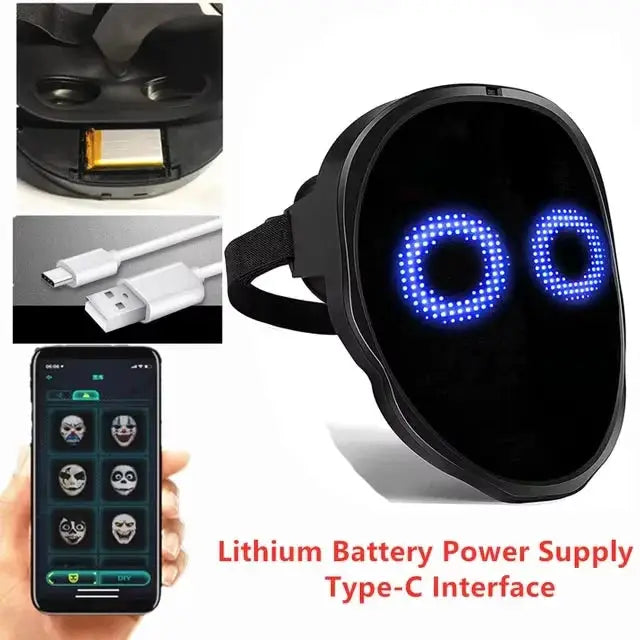 Bluetooth App Controlled LED Mask With Programmable Face Effects