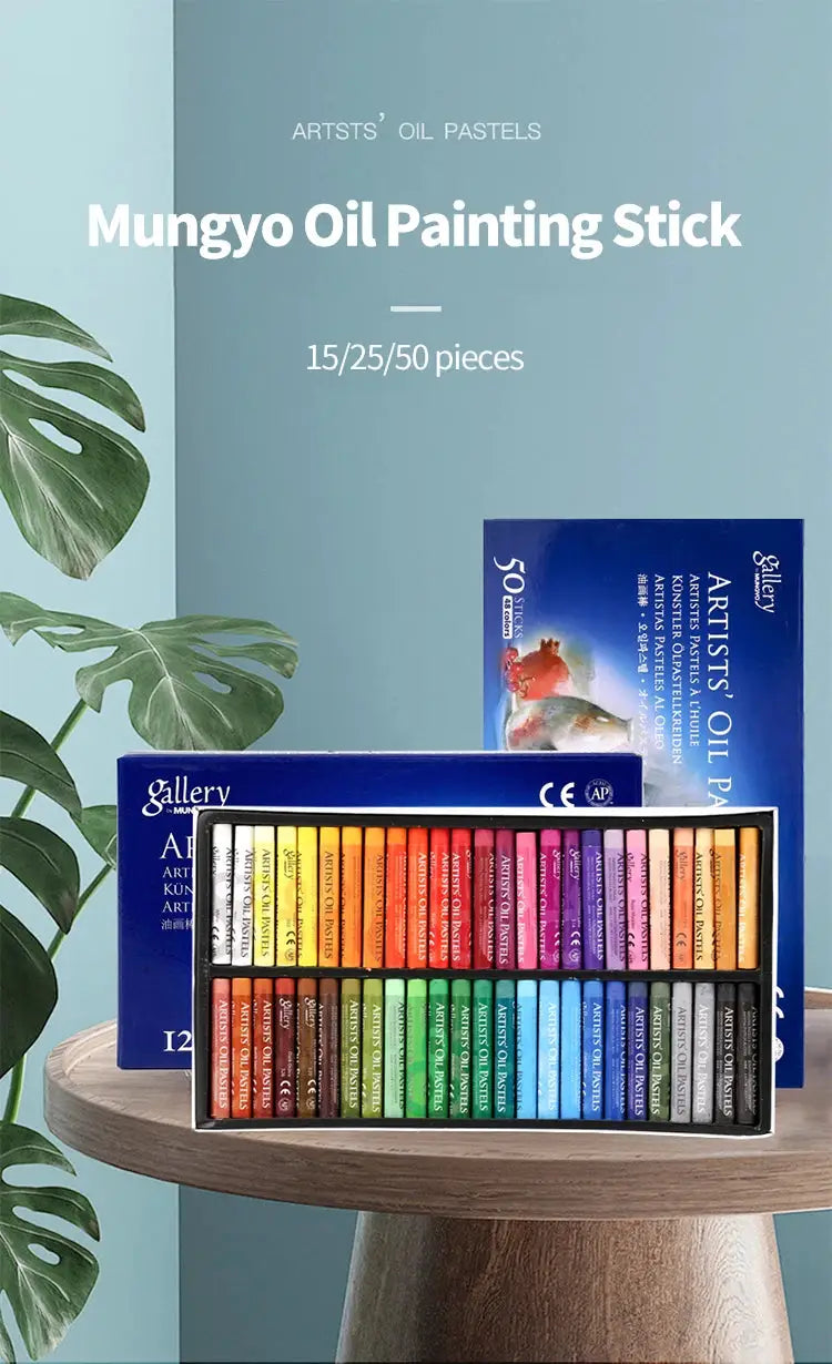 Mungyo oil pastel set, 50-color artist soft pastels for painting and drawing